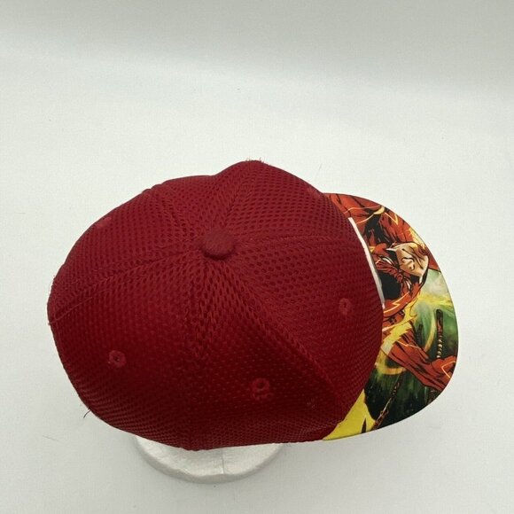 The Flash Baseball Cap Hat Adjustable Red DC Comics Print on Bill Lightning Bolt - Picture 7 of 11